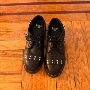 Dr. Martens Black Leather Oxfords with buckle hardware